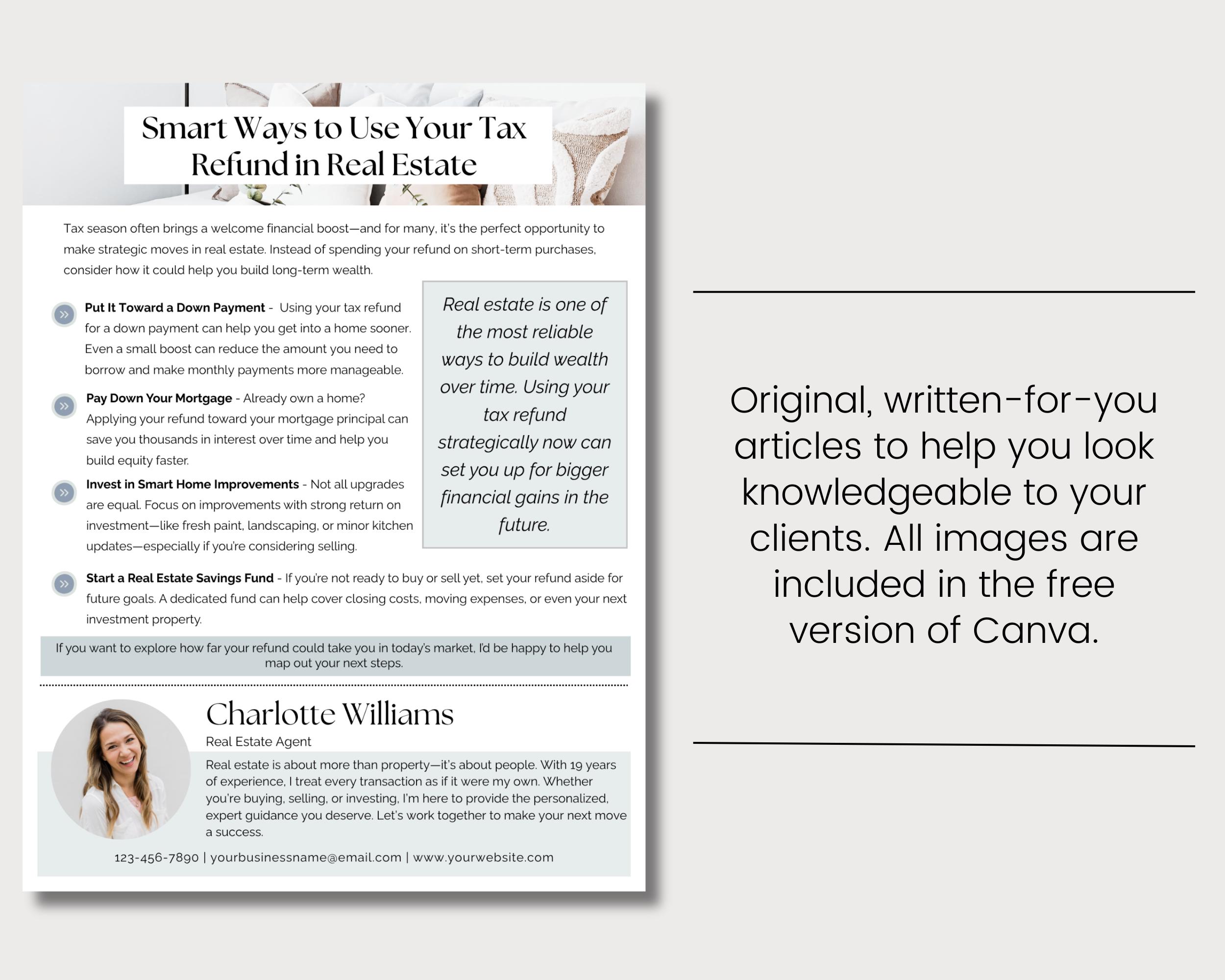 April 2026 Real Estate Newsletter Template Canva | Spring Realtor ...