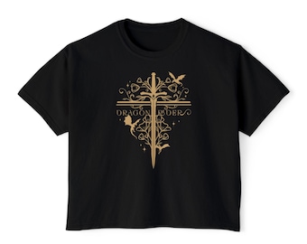 Dragon Rider Crop Tee | Fantasy Bookish Shirt | Boxy Cropped T-Shirt for Romantasy Readers