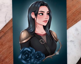 Oraya Art Print | 5x7 Inches Illustrated Portrait | The Serpent & The Wings of Night | Officially Licensed | Carissa Broadbent