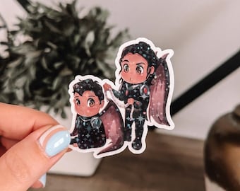 Cassian & Azriel “Wingspan” Holographic Glitter Star Vinyl Sticker 3 Inch Officially Licensed Sarah J Maas ACOTAR