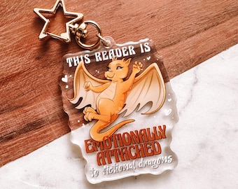 This Reader is Emotionally Attached to Fictional Dragons Keychain | Epoxy Acrylic Resin | Bookish Reader Keychain | Dragon Rider | Romantasy