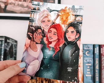 Crescent City Girls 5x7 Inch Illustrated Art Print Officially Licensed 60lb Matte Bryce, Danika, Lehabah, Juniper, Fury SJM