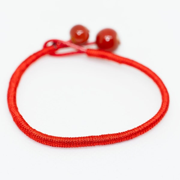 Hatha Red Auspicious Lucky Knot Braid Bracelet, Braid Bracelet, Buddhist Bracelet, Tibetan Buddhist Bracelet, protection amulet, Red Cord