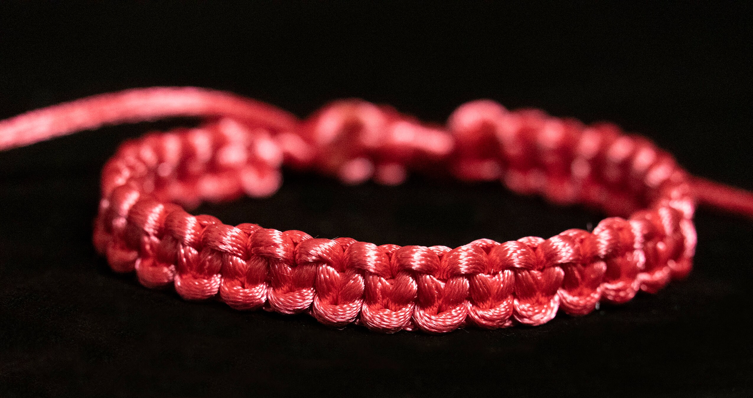 Pink Lucky Bracelet, Braid Bracelet, Pink String Bracelet, Buddhist ...