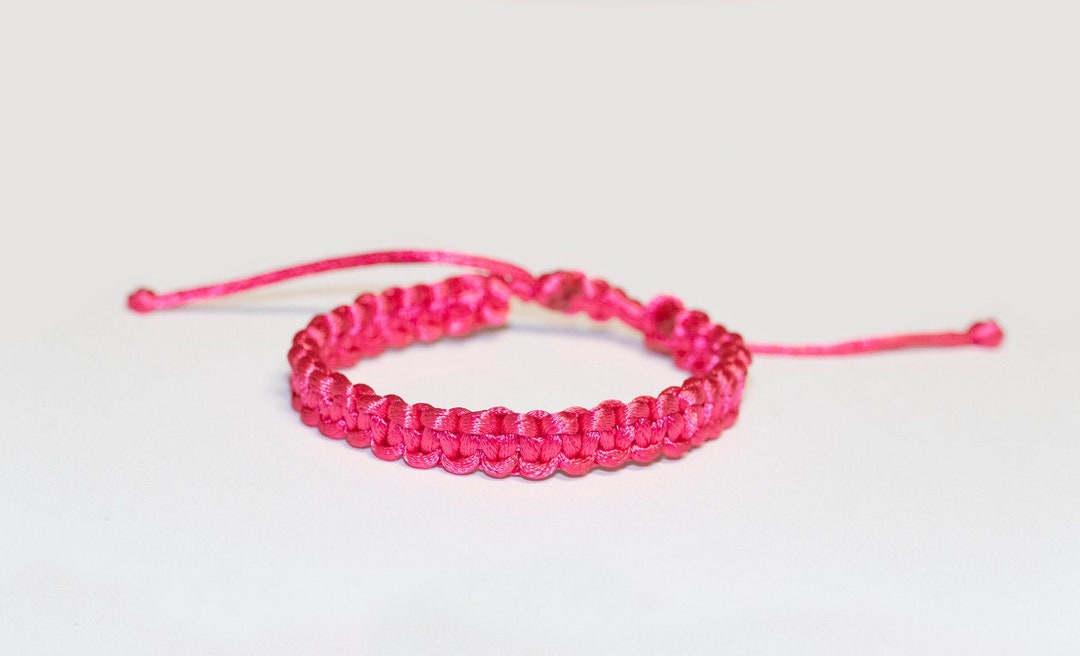 Pink Lucky Bracelet, Braid Bracelet, Pink String Bracelet, Buddhist Bracelet, Tibetan Buddhist