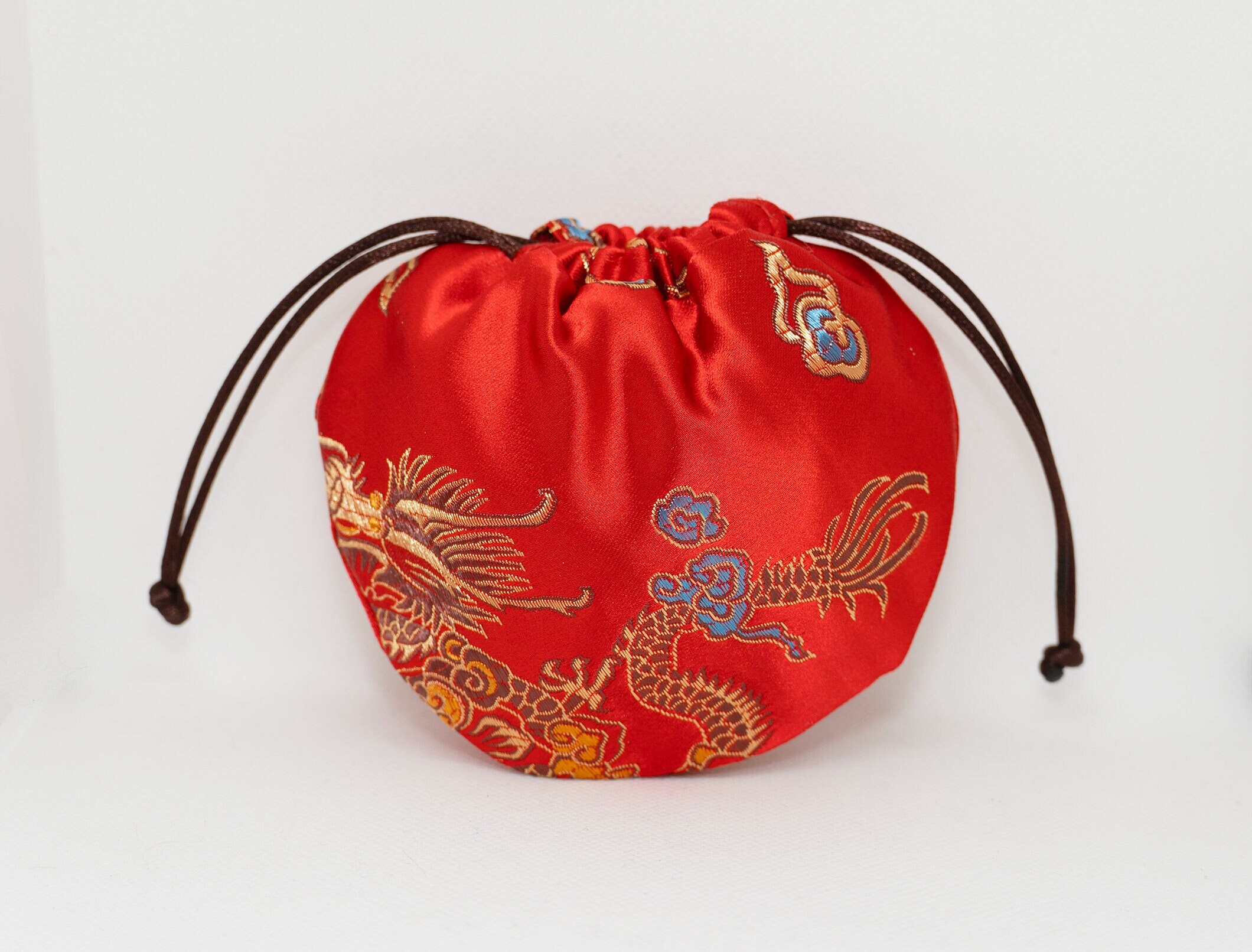 Jewelry Pouches Small Accessory Packaging Fabric Drawstring Bag Red Vintage  Chinese Lucky Word FU Pouch Coins Bags ZC1778 From Easy_deal, $0.35