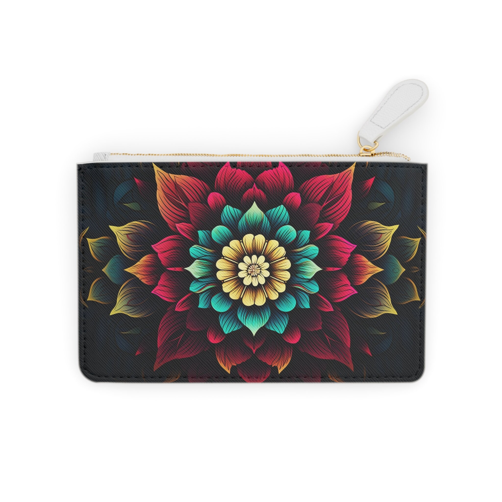 Floral Vegan leather Hand-painted Semi circle Clutch Bag for women main image 1