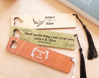 Personalized Wooden Bookmark Favors – Bulk Engraved Wedding & Party Gifts