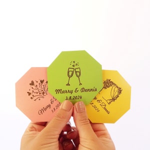 Wedding Favors in Bulk - Personalized Gift Coaster Favors - Rustic Wedding Favors for Guests, Wedding Shower Favors , Wedding Gift Coasters