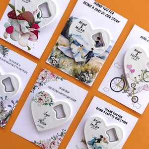 Ouvre-bouteille aimanté, Cadeaux de mariage, Ouvre-bouteille coeurs personnalisés, Magnets de mariage personnalisés en vrac