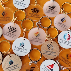 Custom Logo Keychains, Company Customer Gifts, Bulk Personalized Key Rings, Customized Wooden Bulk Key Chains