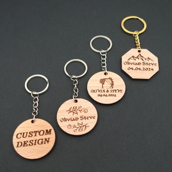 Company Keychains Customer Gifts, Bulk Christmas Gifts Customized Wooden Bulk Key Chains