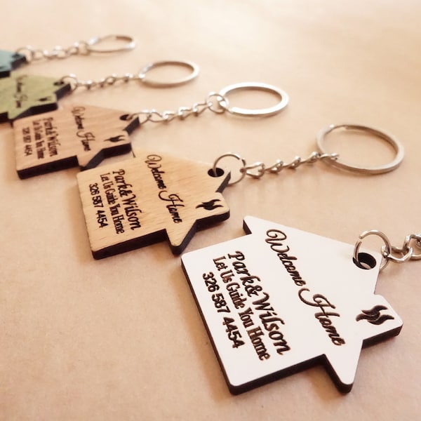 Real Estate Keychains, Realtor Gifts for Customers in Bulk, Personalized Bulk Keychains