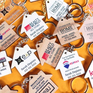Chaveiros imobiliários, presentes para corretores de imóveis em grandes quantidades, chaveiros personalizados em grandes quantidades