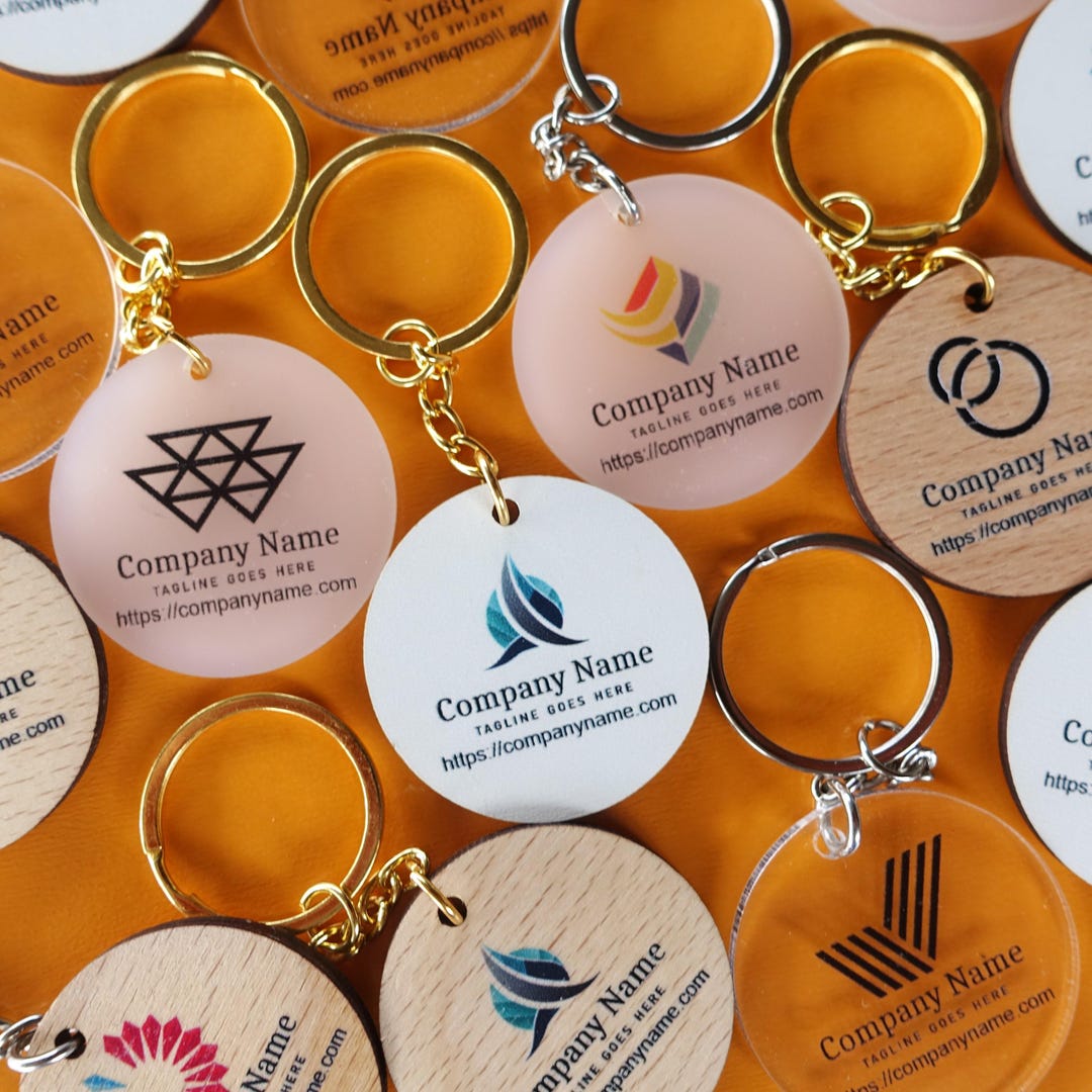 Custom Logo Keychains Bulk - Engraved & UV Printed Promotional ...
