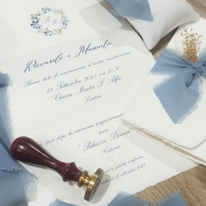 Partecipazione di nozze in carta Amalfi,  invito matrimonio personalizzabile