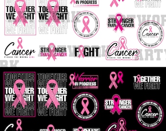 Brustkrebs Bewusstsein SVG Bundle: Ribbon Designs (Digitaler Download)