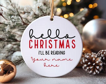 Book Lover Ornament, Personalized Gift, Custom Ornament, Gift for Book Lover, Reading Gift, Book Lover Christmas, Bookworm Ornament, Bookish