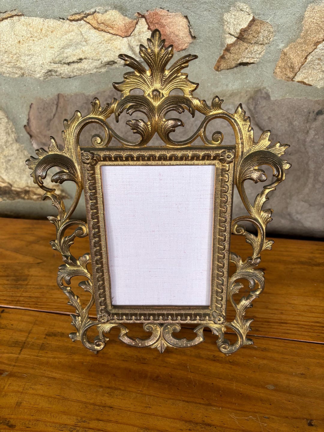 Vintage Ornate Gold Tone Picture Frame – Baroque Style Tabletop Frame ...