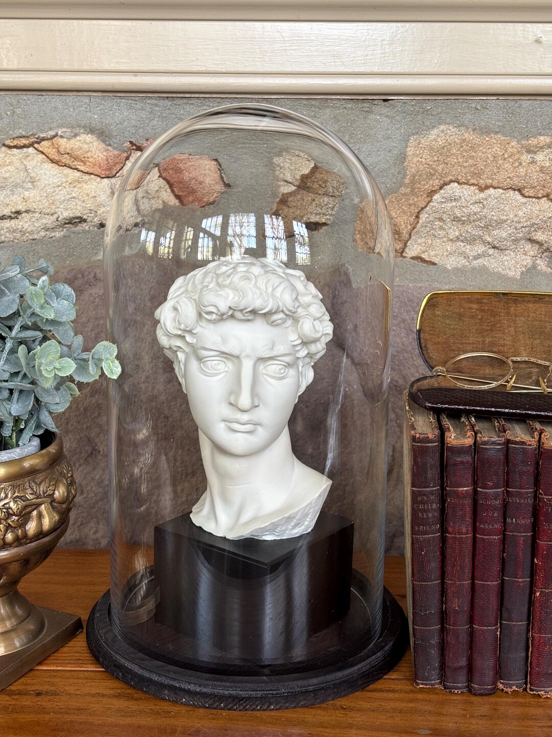 Vintage Glass Cloche Dome With Wood Base – Antique Style Display Dome ...