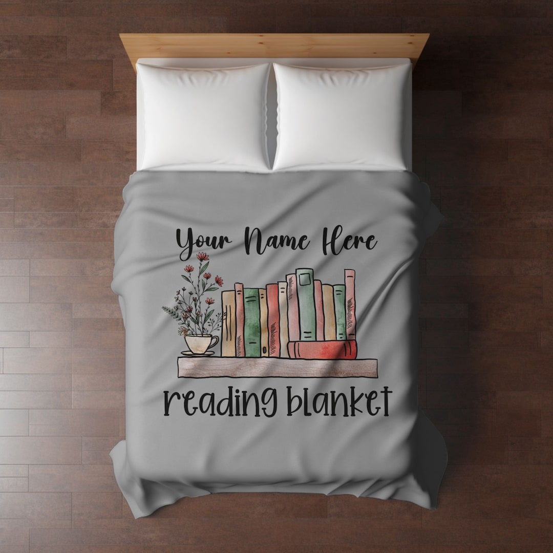 Book Blanket, Reading Blanket, Personalized Reading Lover Gift, Book