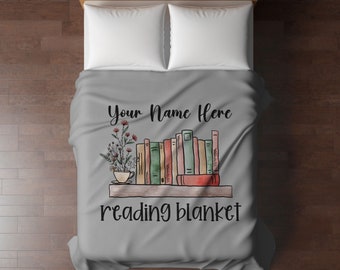 Book Blanket, Reading Blanket, Personalized Reading Lover Gift, Book Lover Blanket, Bookish Gifts, Gifts for Readers, Custom Book Blanket