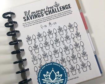 Mini Savings Challenge, Starter Emergency Fund, Printable Planner Insert, Savings Tracker