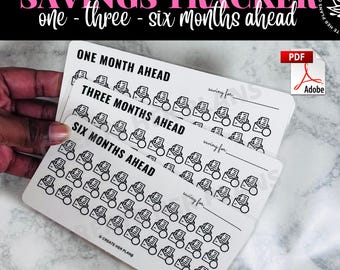1, 3, 6 Months Ahead Savings Trackers - Budgeting & Savings Challenge | A6 Tracker Bundle | Instant Download