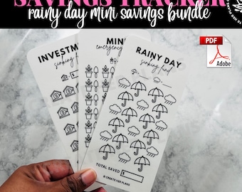 Rainy Day Mini Savings Bundle, A6 Savings Trackers