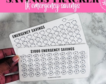 Emergency Savings Tracker: Laminated A6 Budget Inserts - Set of 2