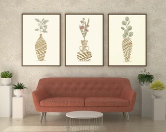 Gallery wall set Watercolor small floral painting Set of 4 Room decor aesthetic Cottagecore wall art Decor over the bed Indie room decor