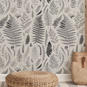 Foliage Wallpaper, Peel and Stick Wallpaper, Removable, Traditional or Prepasted Wallpaper Mural — Aspen Walls #096