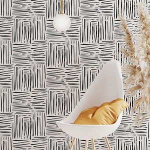 Inked Strokes Wallpaper, Peel and Stick Wallpaper, Removable, Traditional or Prepasted Wallpaper Mural — Aspen Walls  #172