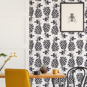 Pineapples Wallpaper, Peel and Stick Wallpaper, Removable, Traditional or Prepasted Wallpaper Mural — Aspen Walls #124