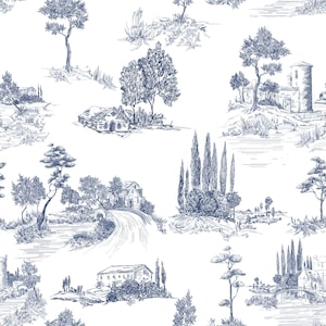 European Countryside Wallpaper, Peel and Stick Wallpaper, Removable, Traditional or Prepasted Wallpaper Mural — Aspen Walls #200