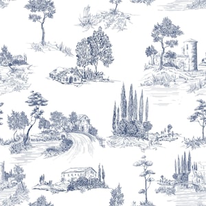 European Countryside Wallpaper, Peel and Stick Removable Repositionable, Traditional or Prepasted Wallpaper Mural — Aspen Walls #200