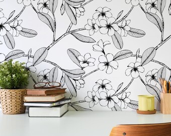 Admiral Flowers Wallpaper, Peel and Stick Removable Repositionable, Traditional or Prepasted Wallpaper Mural — Aspen Walls  #103