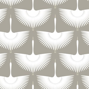 Exotic Flying Cranes Wallpaper, Peel and Stick Wallpaper, Removable, Traditional or Prepasted Wallpaper Mural — Aspen Walls #055