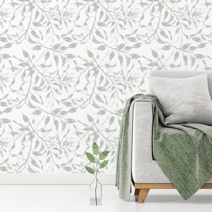 Highland Leaves Wallpaper, Peel and Stick Wallpaper, Removable, Traditional or Prepasted Wallpaper Mural — Aspen Walls #099