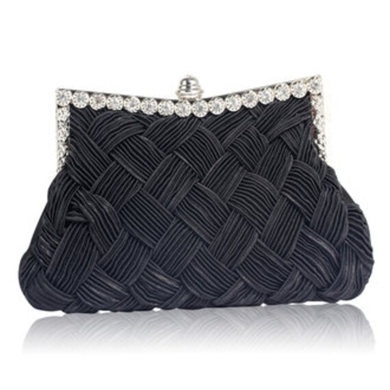 Elegant black clutch bag hot sale