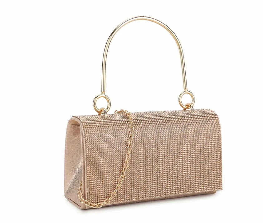Dazzling Rose Gold Diamante Chain Bag With Sparkly - Etsy