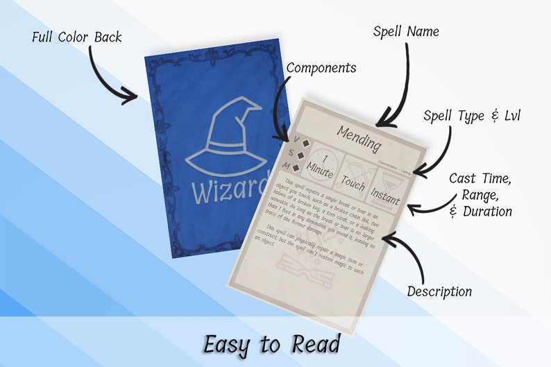 DnD Zauberer Zauberkarten D&D 5e DnD Printables DnD Etsy.de