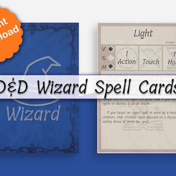 Pdf 5e Spell Cards Etsy