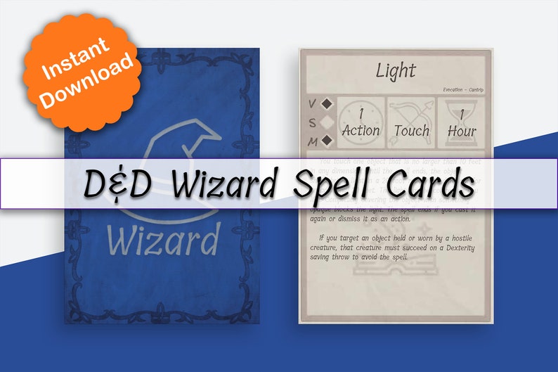 DnD Zauberer Zauberkarten D&D 5e DnD Printables DnD Etsy.de