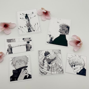 Handgemachte Manga Panels Sticker Magnet Set 4 | Kawaii Sticker | Anime Cute | Bullet Journal Stickers | Planner Sticker | Magnet