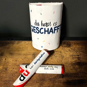 Duplo Geschenk Aufkleber selbstklebend I Duplo Banderolen I Prüfung bestanden blau rosa  handgemacht
