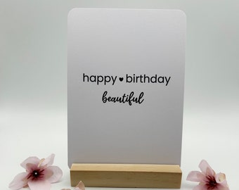 Handmade birthday card A6 rounded corners matte 300g paper