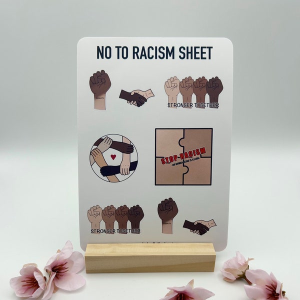 Anti Racism Sticker Sticker Sheet I Calendar Planner Bullet Journal Stickers I Antifa No to Racism handmade