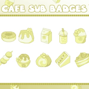 10 Twitch Sub Badges - Pixel Sakura Café Sub Badges - Sub Badges - Twitch Emotes - Discord Emotes