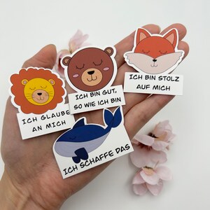 Set di adesivi per affermazioni in vinile per bambini e adulti, fatti a mano I Scapbook Bullet Journal Animali Incoraggiamento I Magnete I Scuola